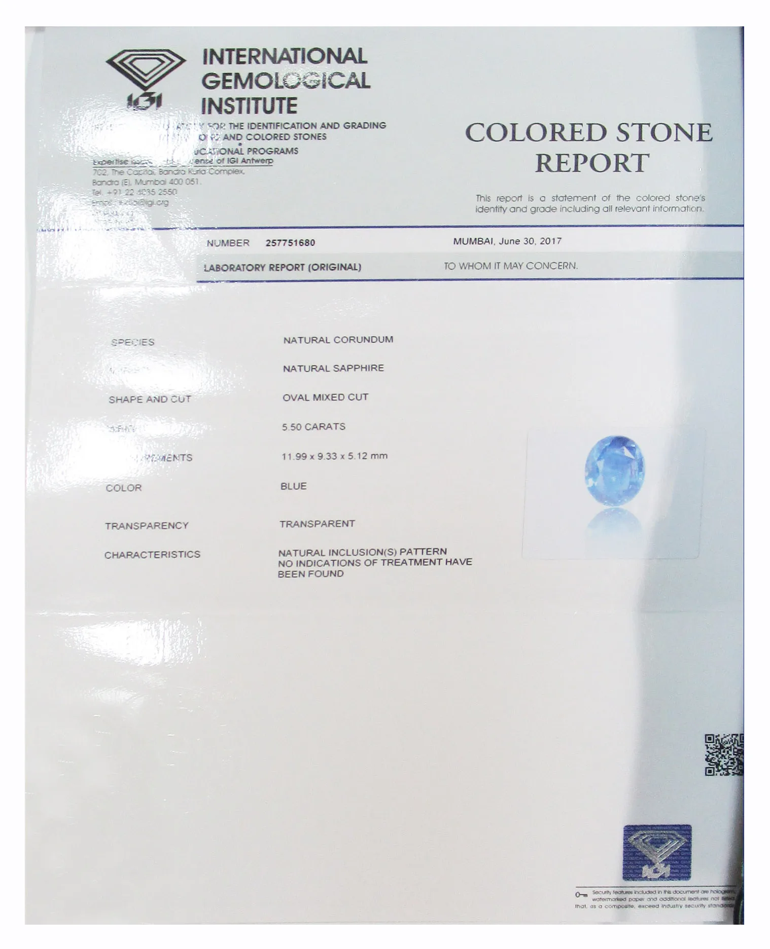 Blue Sapphire 5.50ct.On-Demand view 2