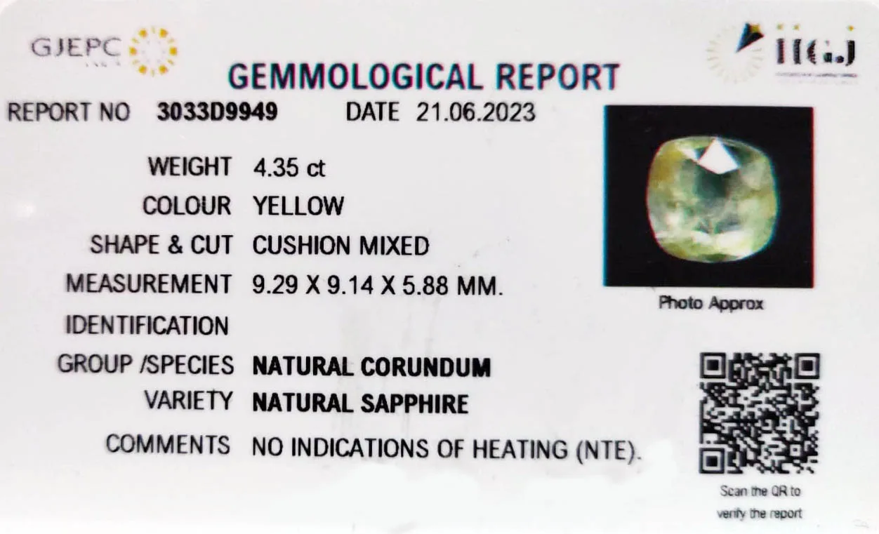 Yellow Sapphire 4.35ct. (Economy) view 2