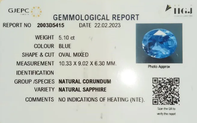 Blue Sapphire 5.10ct.On-Demand view 3