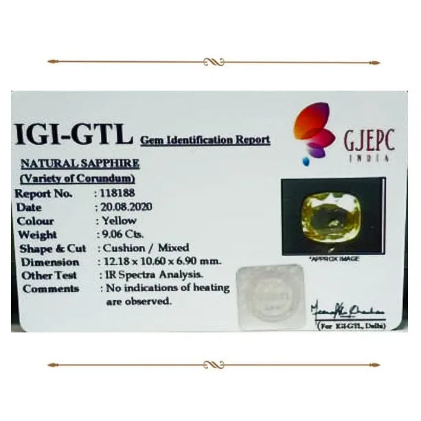 Yellow Sapphire 9.06ct.On-Demand view 2