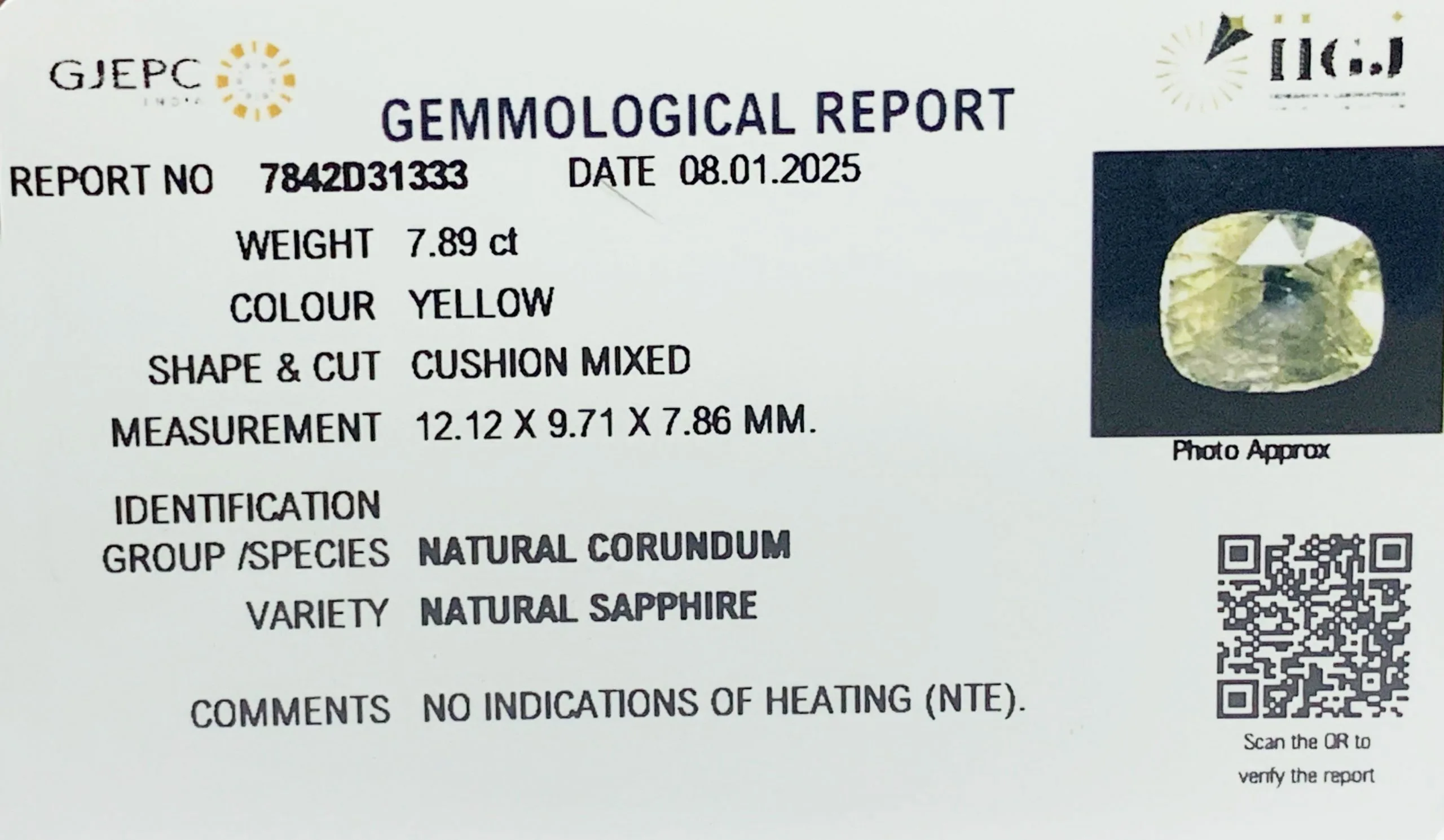 Yellow Sapphire 7.89ct. (Super Premium) view 2