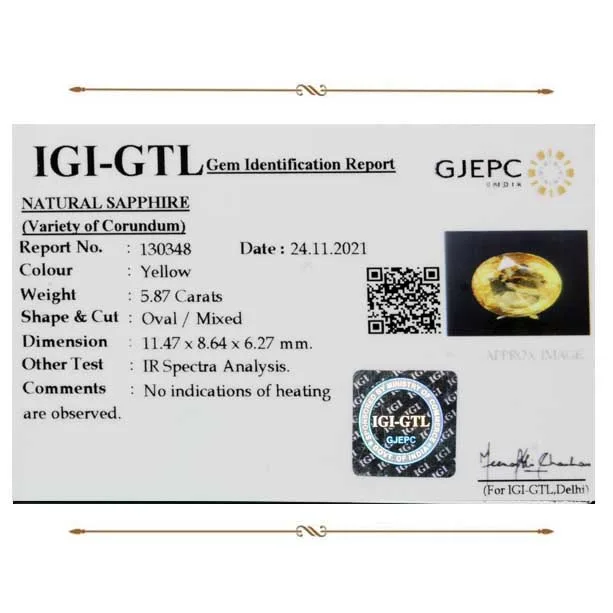 Yellow Sapphire 5.87ct.On-Demand view 2