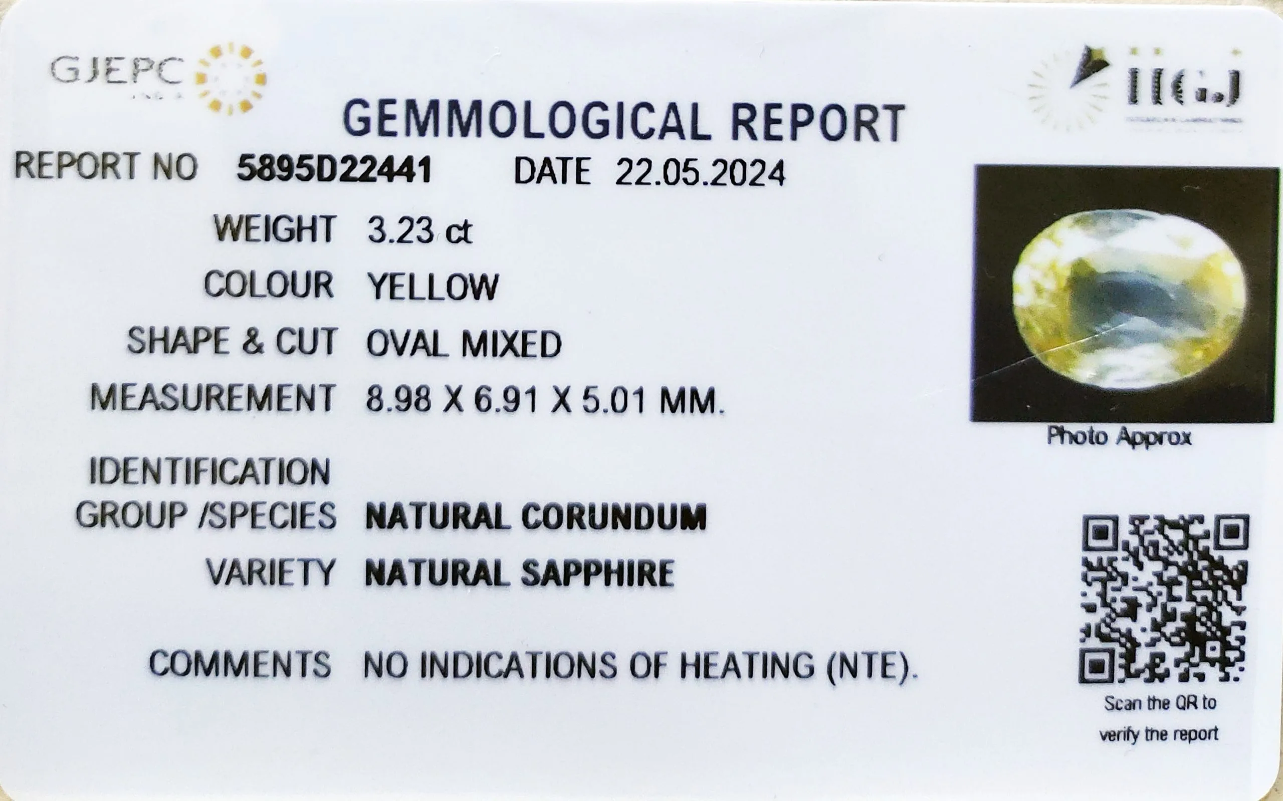 Yellow Sapphire 3.23ct. (Luxury) view 3