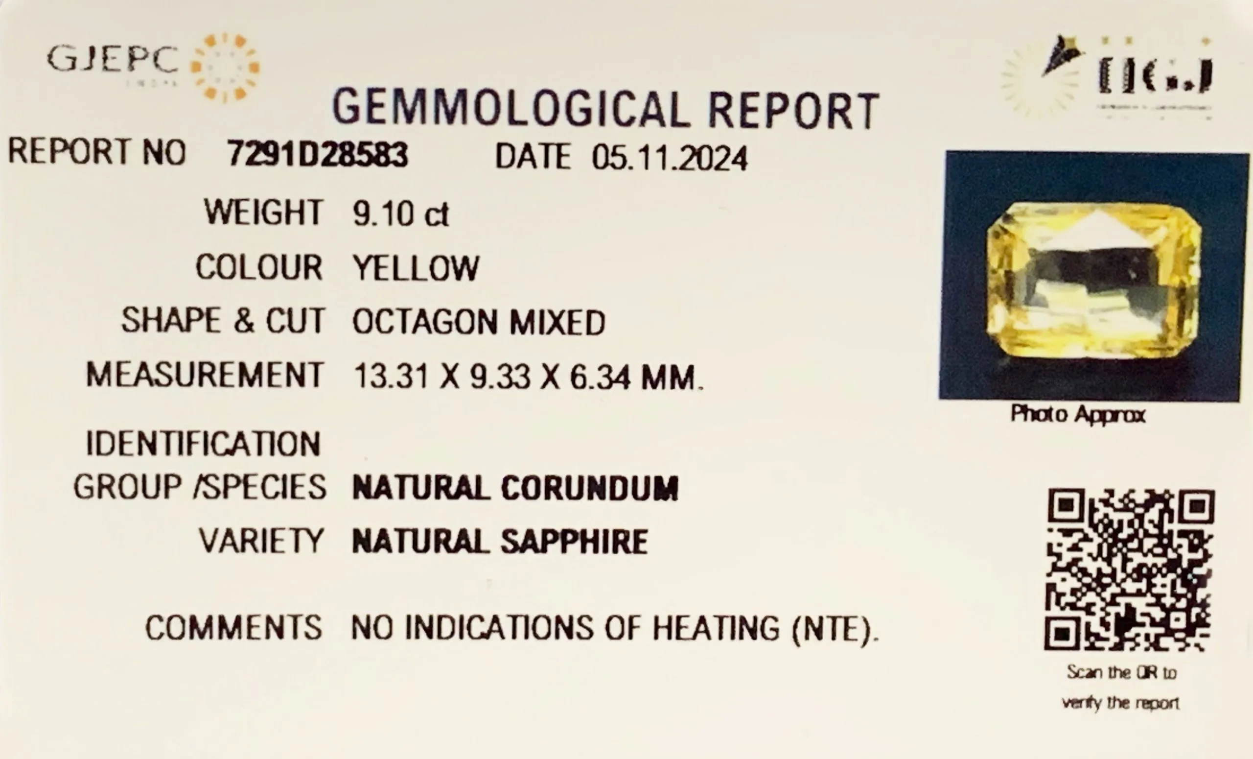 Yellow Sapphire 9.10ct.On-Demand view 2