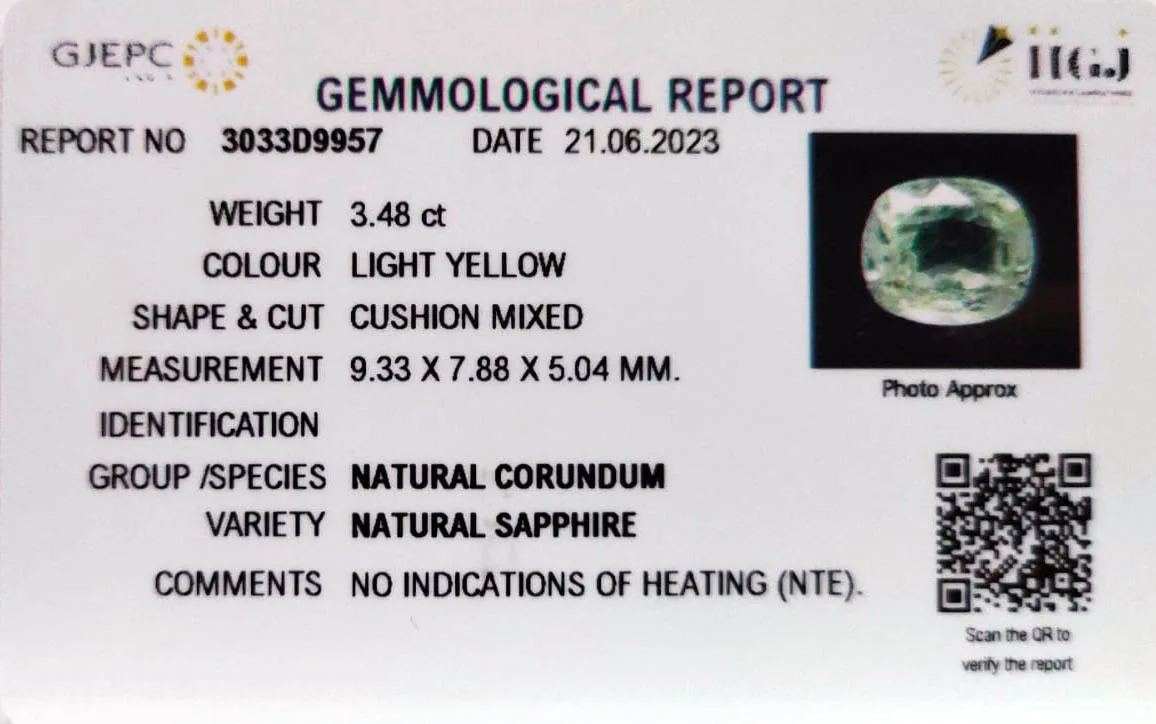 Yellow Sapphire 3.48ct. (Luxury) view 3