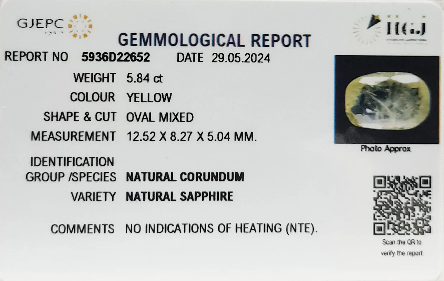 Yellow Sapphire 5.84ct. (Super Premium) view 3