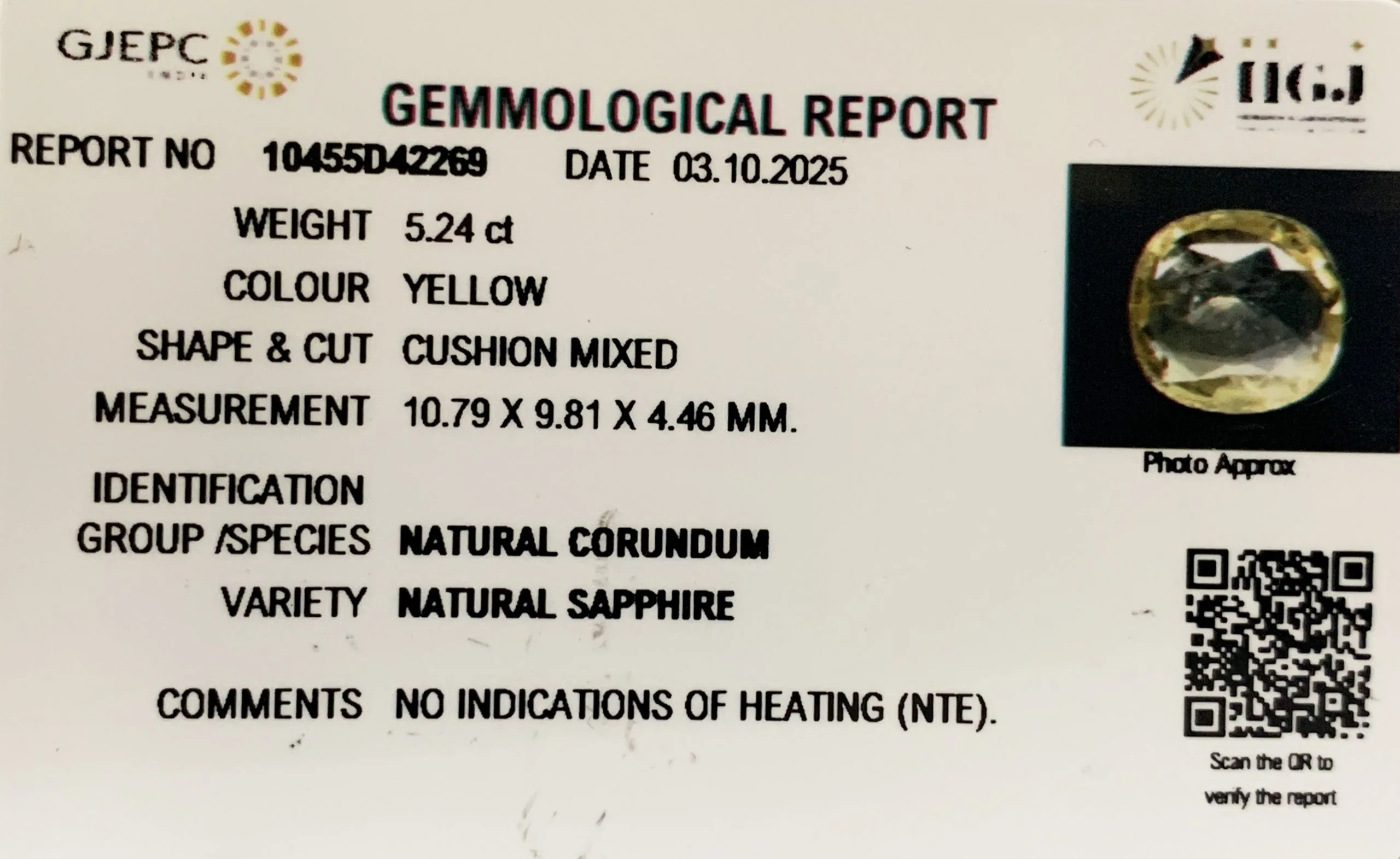 Yellow Sapphire 5.24ct. (Super Luxury) view 2