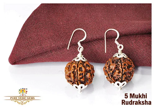 5 Mukhi natural rudraksha tops in silver