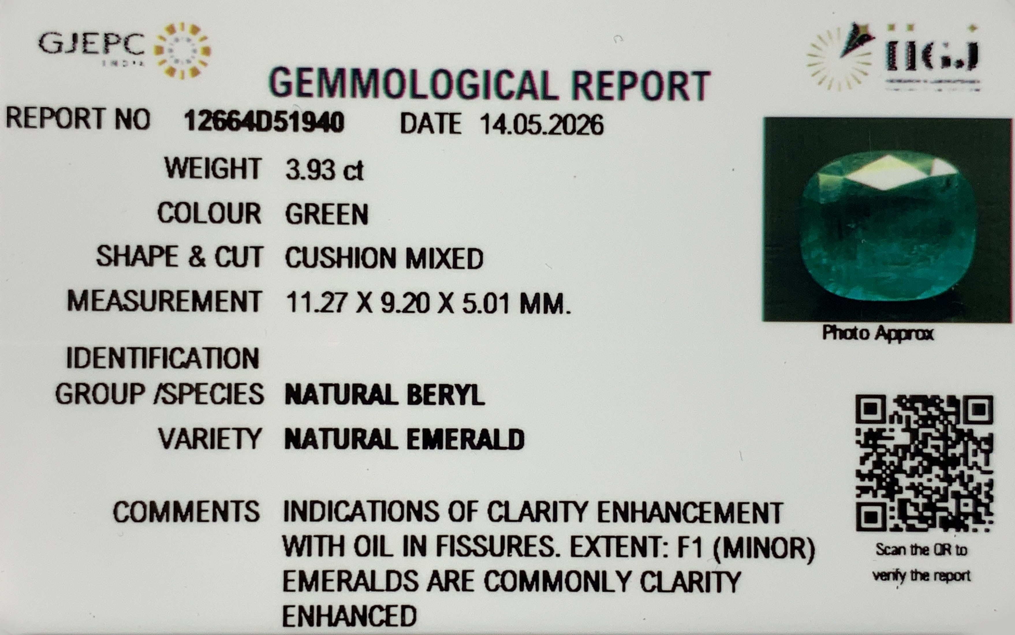 Emerald 3.93ct. (Super Luxury) view 2